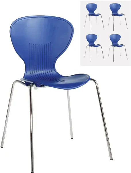 Dams Sienna Shell Chair (Pack of 4) - Blue