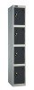 Probe 4 Door Single Steel Locker - 1780 x 380 x 380mm - Black (RAL 9004)