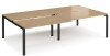 Dams Adapt Sliding Top Double Back To Back Desks 2800mm X 1600mm - Oak