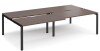 Dams Adapt Sliding Top Double Back To Back Desks 2800mm X 1600mm - Walnut