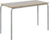 Metalliform EXPRESS Crushed Bent Rectangular Table - MDF Edge - 1100 x 550mm - Light Grey