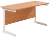 TC Single Upright Rectangular Desk with Single Cantilever Legs - 1200mm x 600mm - Beech