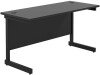 TC Single Upright Rectangular Desk with Single Cantilever Legs - 1200mm x 600mm - Black
