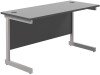 TC Single Upright Rectangular Desk with Single Cantilever Legs - 1200mm x 600mm - Black