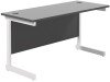 TC Single Upright Rectangular Desk with Single Cantilever Legs - 1200mm x 600mm - Black