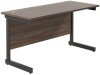 TC Single Upright Rectangular Desk with Single Cantilever Legs - 1200mm x 600mm - Dark Walnut (8-10 Week lead time)