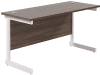 TC Single Upright Rectangular Desk with Single Cantilever Legs - 1200mm x 600mm - Dark Walnut (8-10 Week lead time)