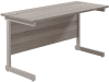 TC Single Upright Rectangular Desk with Single Cantilever Legs - 1200mm x 600mm - Grey Oak