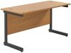 TC Single Upright Rectangular Desk with Single Cantilever Legs - 1200mm x 600mm - Nova Oak