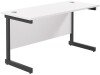 TC Single Upright Rectangular Desk with Single Cantilever Legs - 1200mm x 600mm - White