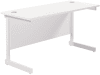 TC Single Upright Rectangular Desk with Single Cantilever Legs - 1200mm x 600mm - White