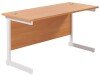 TC Single Upright Rectangular Desk with Single Cantilever Legs - 1400mm x 600mm - Beech