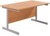 TC Single Upright Rectangular Desk with Single Cantilever Legs - 1400mm x 800mm - Beech