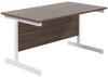 TC Single Upright Rectangular Desk with Single Cantilever Legs - 1400mm x 800mm - Dark Walnut (8-10 Week lead time)