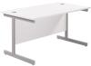 TC Single Upright Rectangular Desk with Single Cantilever Legs - 1400mm x 800mm - White