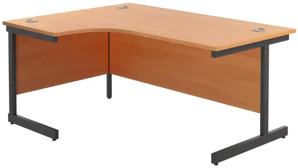 TC Single Leg Corner Desk - 1600 x 1200mm - Beech