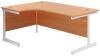 TC Single Leg Corner Desk - 1600 x 1200mm - Beech