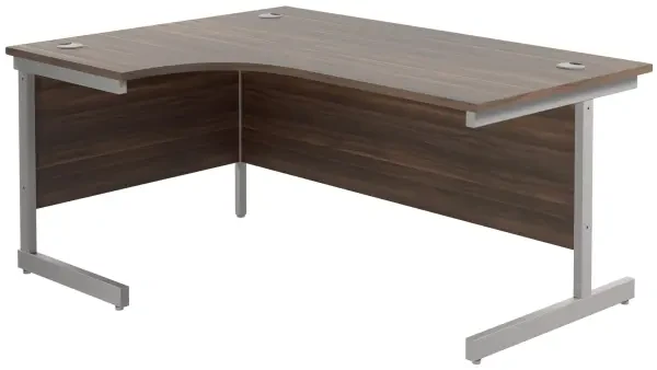 TC Single Leg Corner Desk - 1600 x 1200mm - Dark Walnut (8-10 Week lead time)