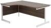 TC Single Leg Corner Desk - 1600 x 1200mm - Dark Walnut (8-10 Week lead time)