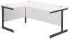 TC Single Leg Corner Desk - 1600 x 1200mm - White