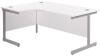 TC Single Leg Corner Desk - 1600 x 1200mm - White