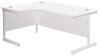 TC Single Leg Corner Desk - 1600 x 1200mm - White