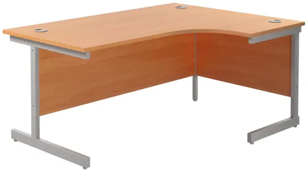 TC Single Leg Corner Desk - 1600 x 1200mm - Beech