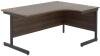 TC Single Leg Corner Desk - 1600 x 1200mm - Dark Walnut (8-10 Week lead time)