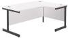 TC Single Leg Corner Desk - 1600 x 1200mm - White