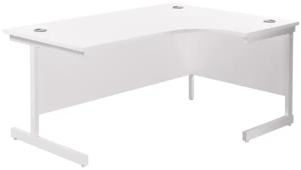 TC Single Leg Corner Desk - 1600 x 1200mm - White