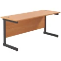 TC Single Upright Rectangular Desk with Single Cantilever Legs - 1600mm x 600mm