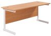 TC Single Upright Rectangular Desk with Single Cantilever Legs - 1800mm x 600mm - Beech