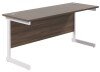 TC Single Upright Rectangular Desk with Single Cantilever Legs - 1800mm x 600mm - Dark Walnut (8-10 Week lead time)