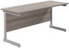 TC Single Upright Rectangular Desk with Single Cantilever Legs - 1600mm x 600mm - Grey Oak