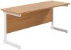 TC Single Upright Rectangular Desk with Single Cantilever Legs - 1600mm x 600mm - Nova Oak