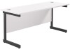 TC Single Upright Rectangular Desk with Single Cantilever Legs - 1600mm x 600mm - White