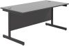 TC Single Upright Rectangular Desk with Single Cantilever Legs - 1800mm x 800mm - Black