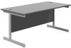 TC Single Upright Rectangular Desk with Single Cantilever Legs - 1800mm x 800mm - Black