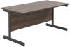 TC Single Upright Rectangular Desk with Single Cantilever Legs - 1800mm x 800mm - Dark Walnut (8-10 Week lead time)