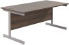 TC Single Upright Rectangular Desk with Single Cantilever Legs - 1800mm x 800mm - Dark Walnut (8-10 Week lead time)