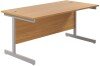 TC Single Upright Rectangular Desk with Single Cantilever Legs - 1800mm x 800mm - Nova Oak