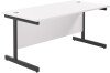 TC Single Upright Rectangular Desk with Single Cantilever Legs - 1800mm x 800mm - White