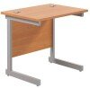 TC Single Upright Rectangular Desk with Single Cantilever Legs - 800mm x 600mm - Beech