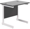 TC Single Upright Rectangular Desk with Single Cantilever Legs - 800mm x 600mm - Black