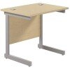 TC Single Upright Rectangular Desk with Single Cantilever Legs - 800mm x 600mm - Maple (8-10 Week lead time)