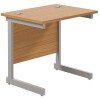 TC Single Upright Rectangular Desk with Single Cantilever Legs - 800mm x 600mm - Nova Oak