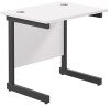 TC Single Upright Rectangular Desk with Single Cantilever Legs - 800mm x 600mm - White