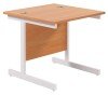 TC Single Upright Rectangular Desk with Single Cantilever Legs - 800mm x 800mm - Beech