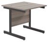 TC Single Upright Rectangular Desk with Single Cantilever Legs - 800mm x 800mm - Grey Oak