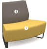 Dams Encore² Modular Double Seater Low Back Sofa Convex & Black Sled Frame